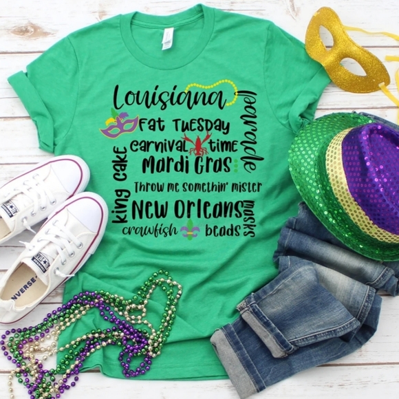 Louisiana Mardi Gras Fat Tuesday Tshirt - Picture 1 of 1